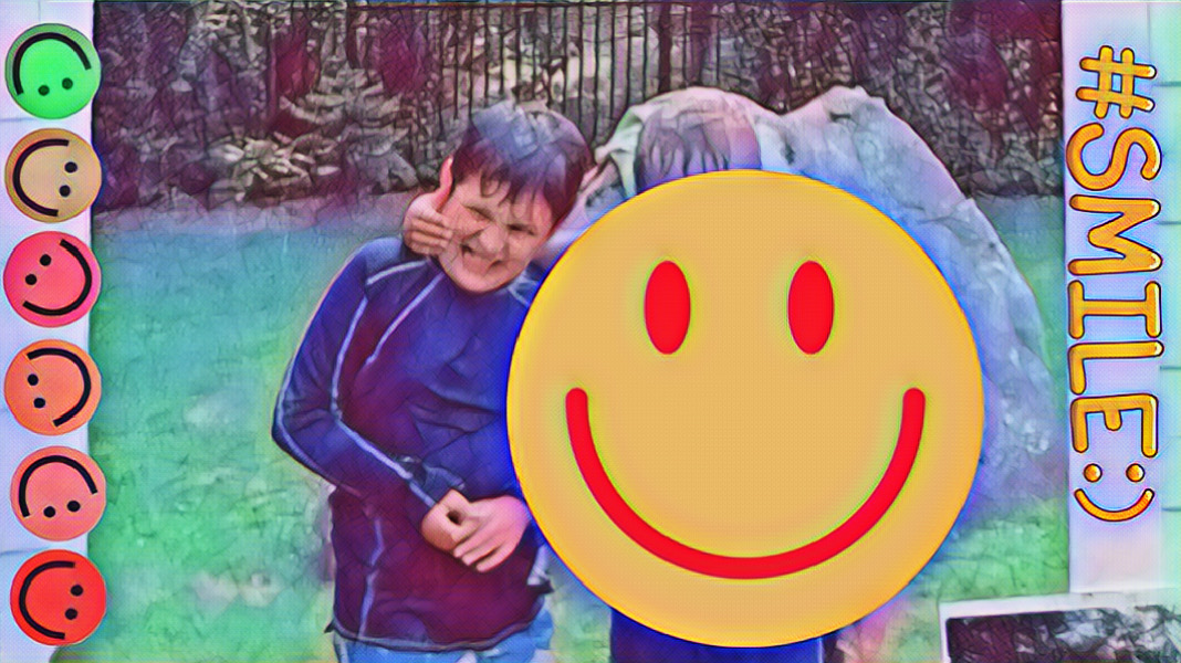 Mikey with C (C is covered with a big smiley face)