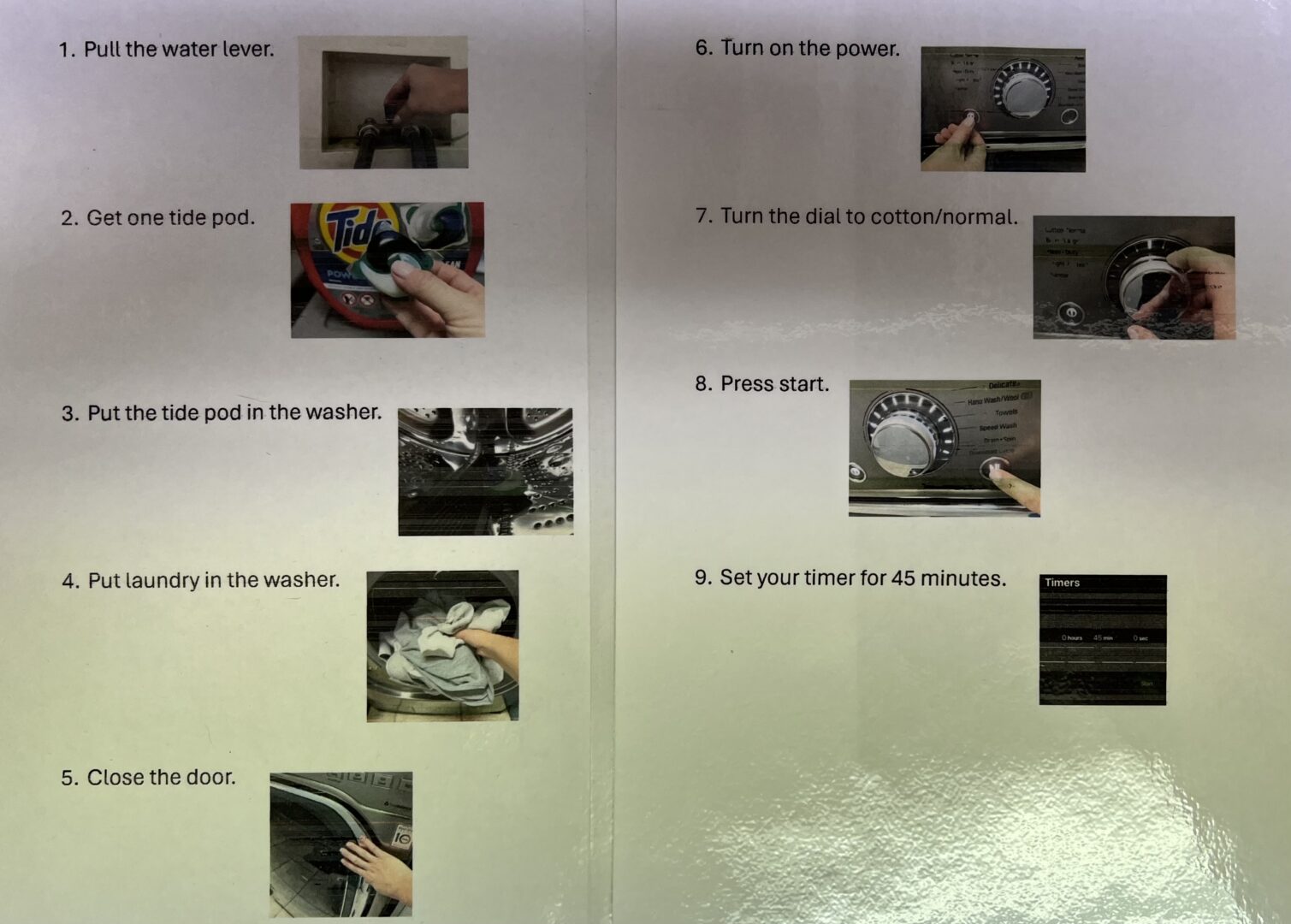Laundry checklist.
