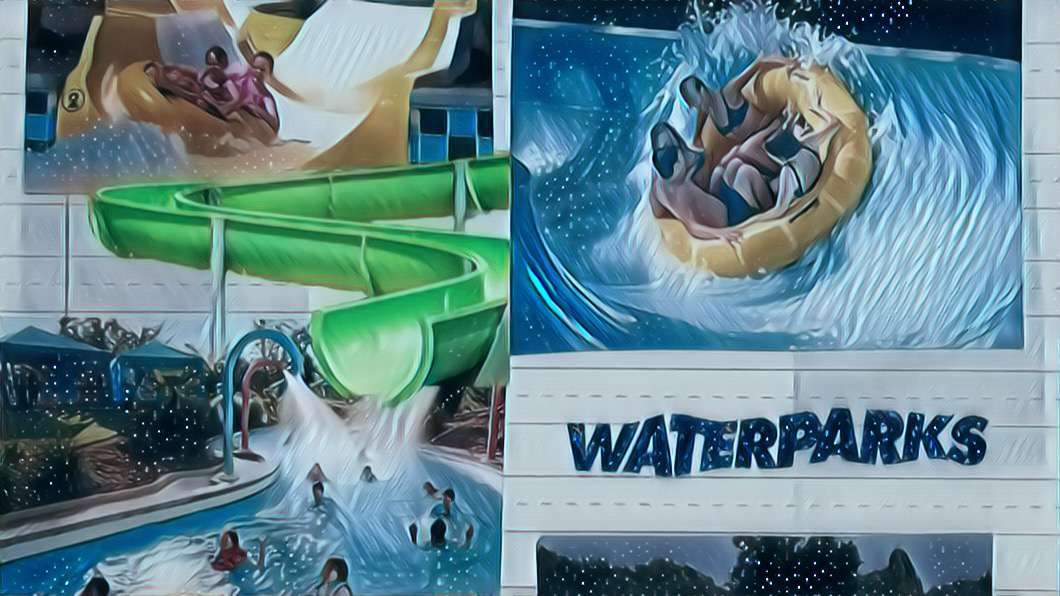 C8C8F71B-0E2A-4697-A9F6-C05C7388FD2F stylized photos of waterslides and the lazy river.