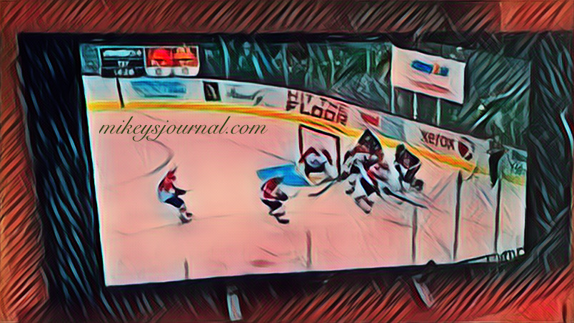 stylized photo of hockey on TV